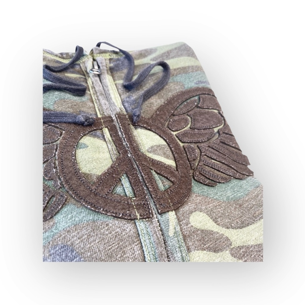 VHTF: new Lucky Brand シ Embroidered Winged Peace Sign Zip Hoodie Sweatshirt シ S - Picture 11 of 16